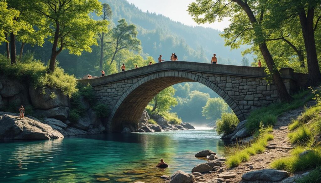 découvrez le pont de la cerise à gilette, un site naturel incontournable pour la baignade et la randonnée au cœur d'un paysage préservé et pittoresque.