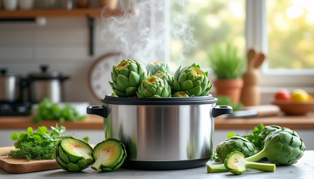 découvrez notre guide rapide et précis pour maîtriser le temps de cuisson des artichauts à la cocotte minute, pour des légumes parfaitement cuits et savoureux.