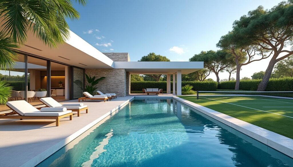 découvrez la villa alma da comporta, une location de luxe offrant piscine privée et terrain de tennis, pour un séjour inoubliable alliant confort et élégance dans un cadre enchanteur.