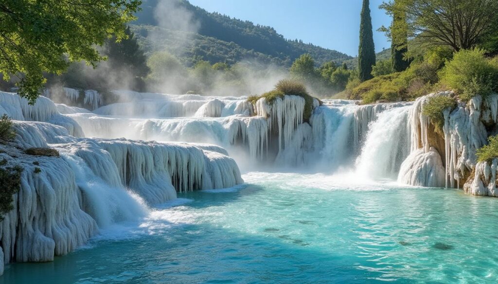 découvrez les bagni di san filippo en toscane, un site naturel exceptionnel avec ses sources chaudes et ses cascades thermales idéales pour la détente et le bien-être.