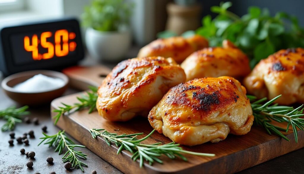 découvrez le temps de cuisson idéal pour une cuisse de poulet au four parfaite et nos conseils pour un plat savoureux et moelleux à souhait.