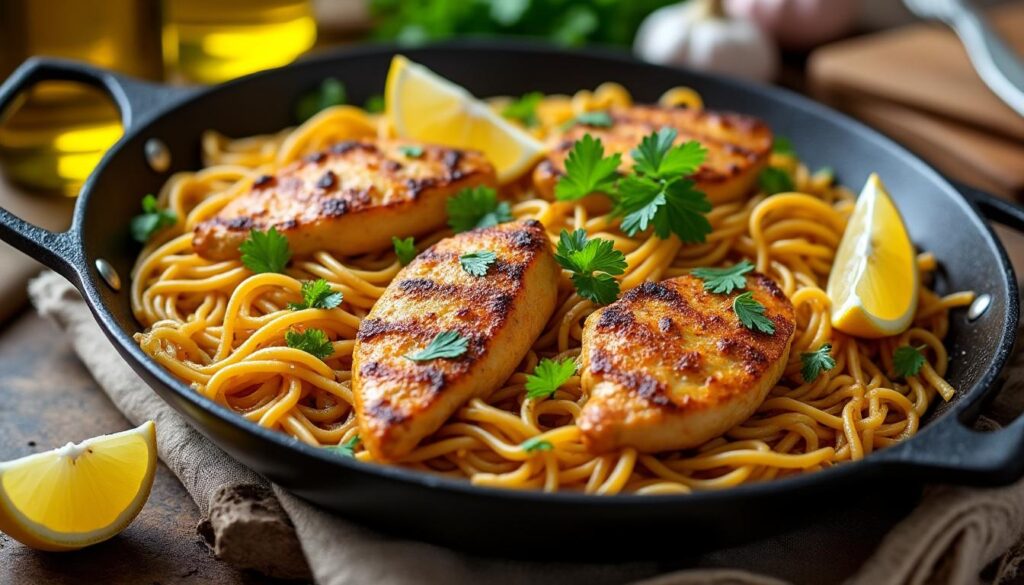 découvrez notre recette facile et rapide de fideuà au poulet, un plat savoureux qui ravira toute la famille en un rien de temps.