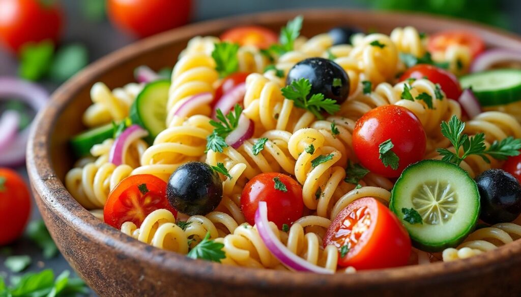 découvrez nos recettes faciles et savoureuses de salade de pâtes à la sauce maison, idéales pour un repas rapide et gourmand.