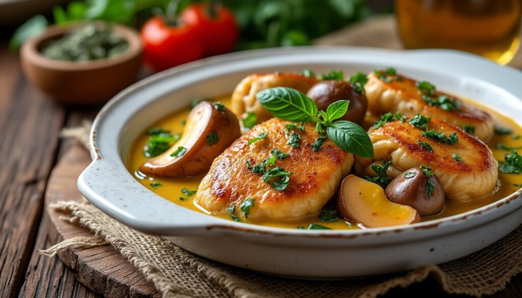 découvrez notre recette traditionnelle simple de poulet au vin jaune et morilles, un plat savoureux et raffiné pour régaler vos papilles.