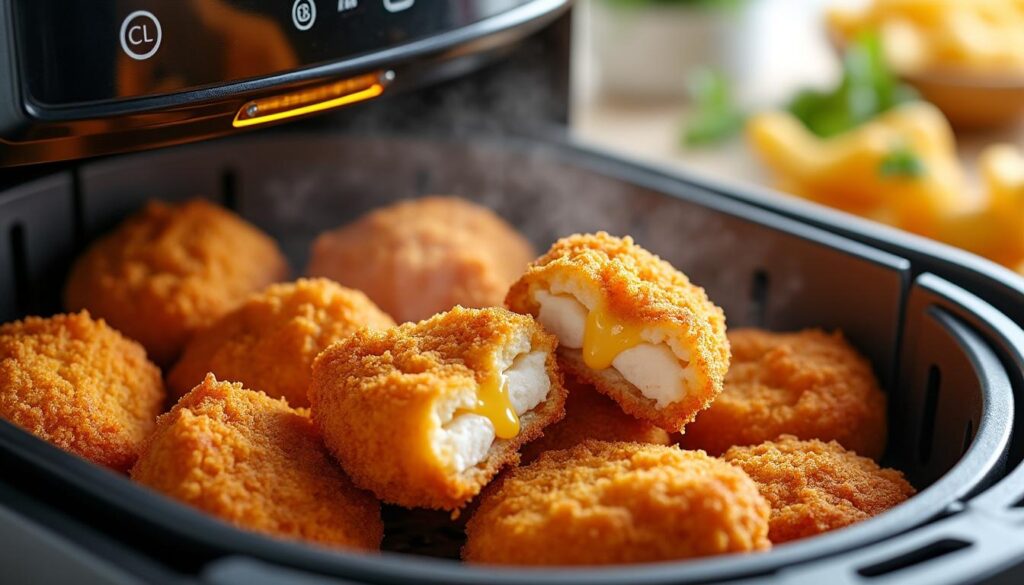 découvrez une recette simple de nuggets croustillants cuits à la friteuse à air en seulement 10 minutes pour un résultat parfait et savoureux.