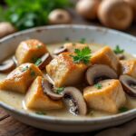 découvrez une recette facile de chapon en morceaux à la crème et champignons, idéale pour un repas savoureux et réconfortant.