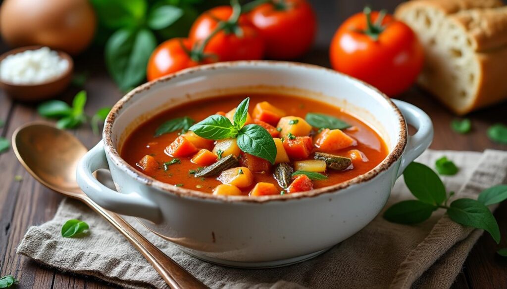 découvrez notre recette facile et rapide de minestrone, la soupe italienne traditionnelle riche en légumes et saveurs authentiques, parfaite pour un repas sain et réconfortant.