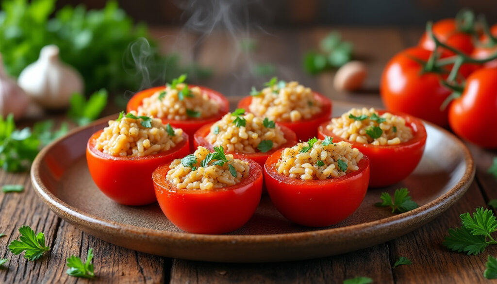 découvrez la recette de grand-mère des tomates farcies au riz, simple, rapide et pleine de saveurs pour un repas familial réussi.