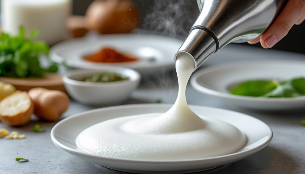 découvrez comment réaliser une espuma légère et aérienne grâce à notre recette facile et notre technique au siphon pour sublimer vos plats.