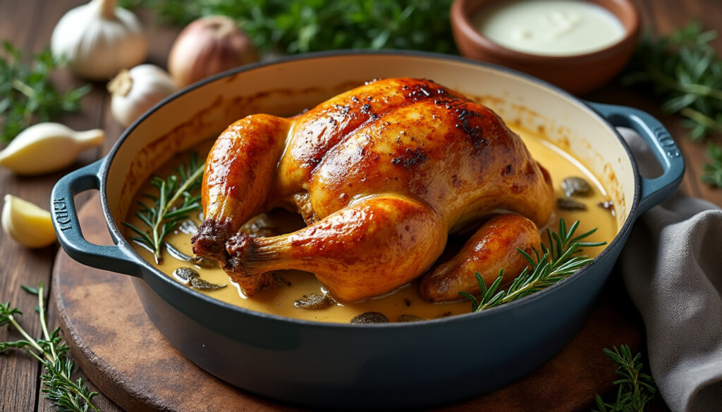 découvrez une recette facile et savoureuse de pintade en cocotte à la crème, parfaite pour un repas gourmand et réconfortant.