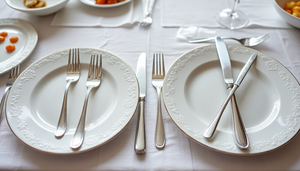 découvrez les règles et la signification de la position des couverts à la fin du repas pour bien respecter les usages à table.