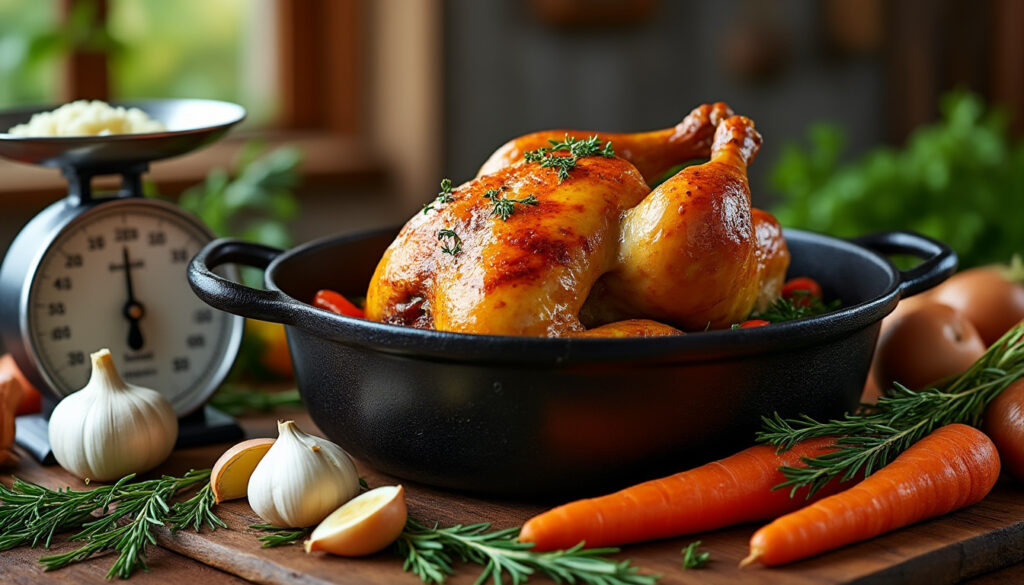 découvrez le temps de cuisson idéal du chapon en cocotte en fonte en fonction de son poids pour une viande tendre et savoureuse à chaque préparation.