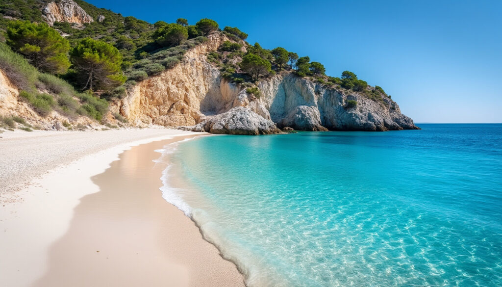 découvrez la plage du grand sperone en corse, un paradis de sable blanc et d'eau cristalline, idéal pour des moments de détente et de baignade dans un cadre naturel exceptionnel.
