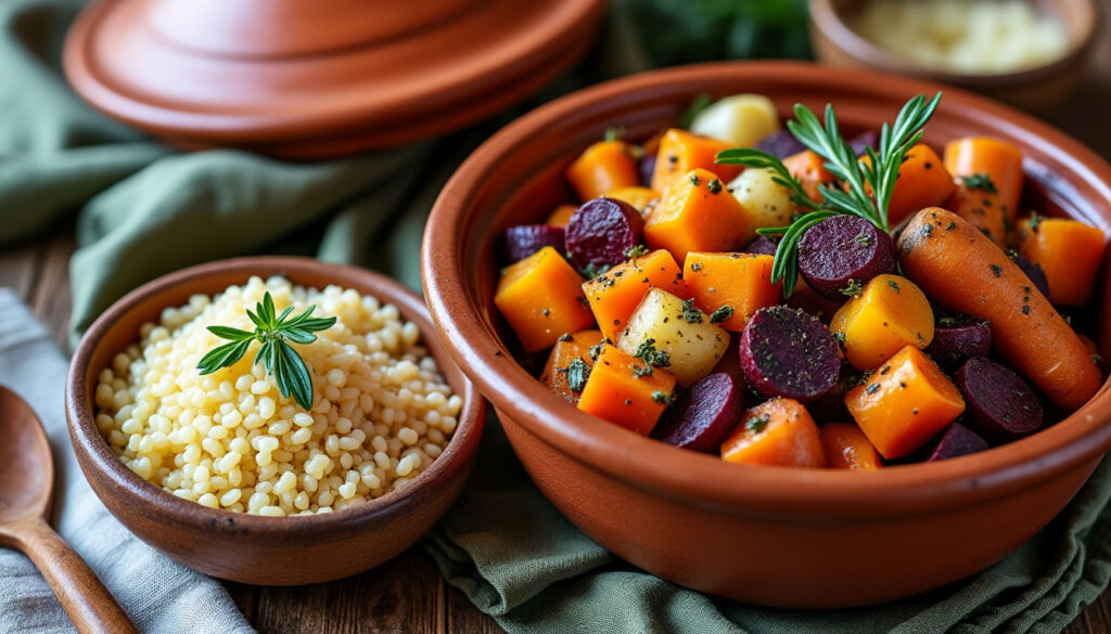 découvrez une recette facile et saine de tajine de légumes racines au millet, parfaite pour un repas équilibré et plein de saveurs.