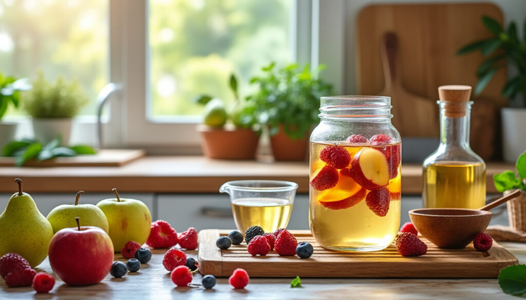 apprenez à faire du vinaigre de fruit maison avec notre recette facile et rapide. transformez vos fruits en un vinaigre naturel délicieux en quelques étapes simples.